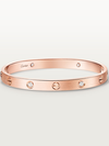 LOVE bracelet, classic model, brushed, 4 diamonds