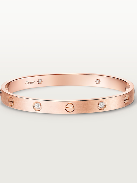 LOVE bracelet, classic model, brushed, 4 diamonds