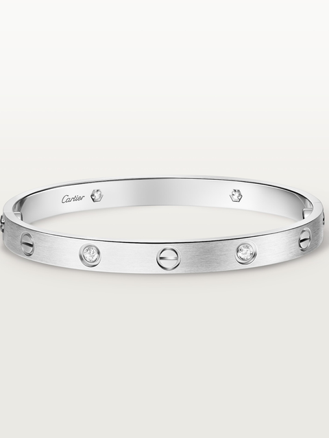 LOVE bracelet, classic model, brushed, 4 diamonds