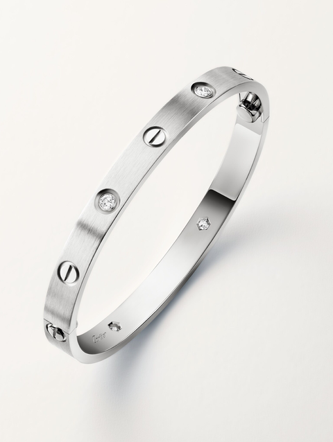 LOVE bracelet, classic model, brushed, 4 diamonds