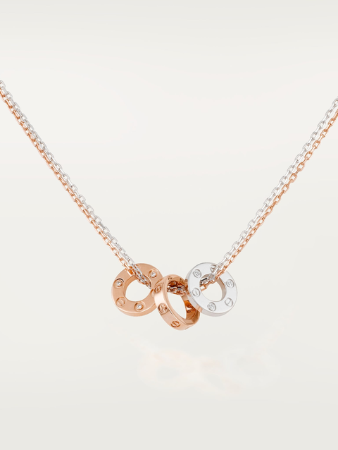 LOVE necklace, 6 diamonds