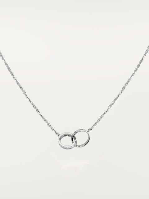 LOVE necklace, half-paved