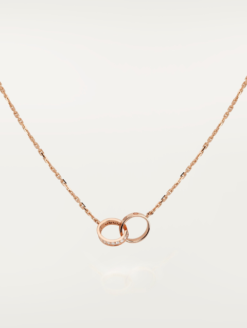 LOVE necklace, half-paved